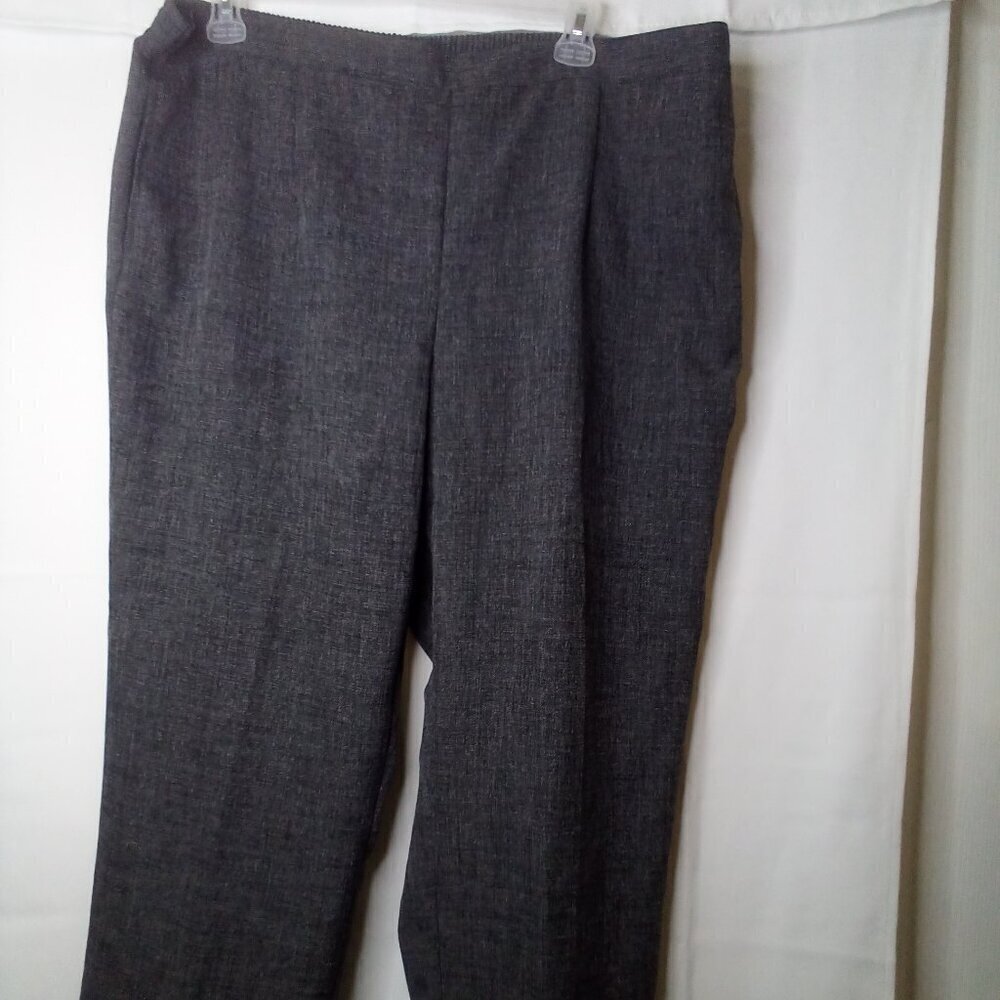 Alfred Dunner Pants Women 22W Classic Fit Comfort Wasit Pockets Gray